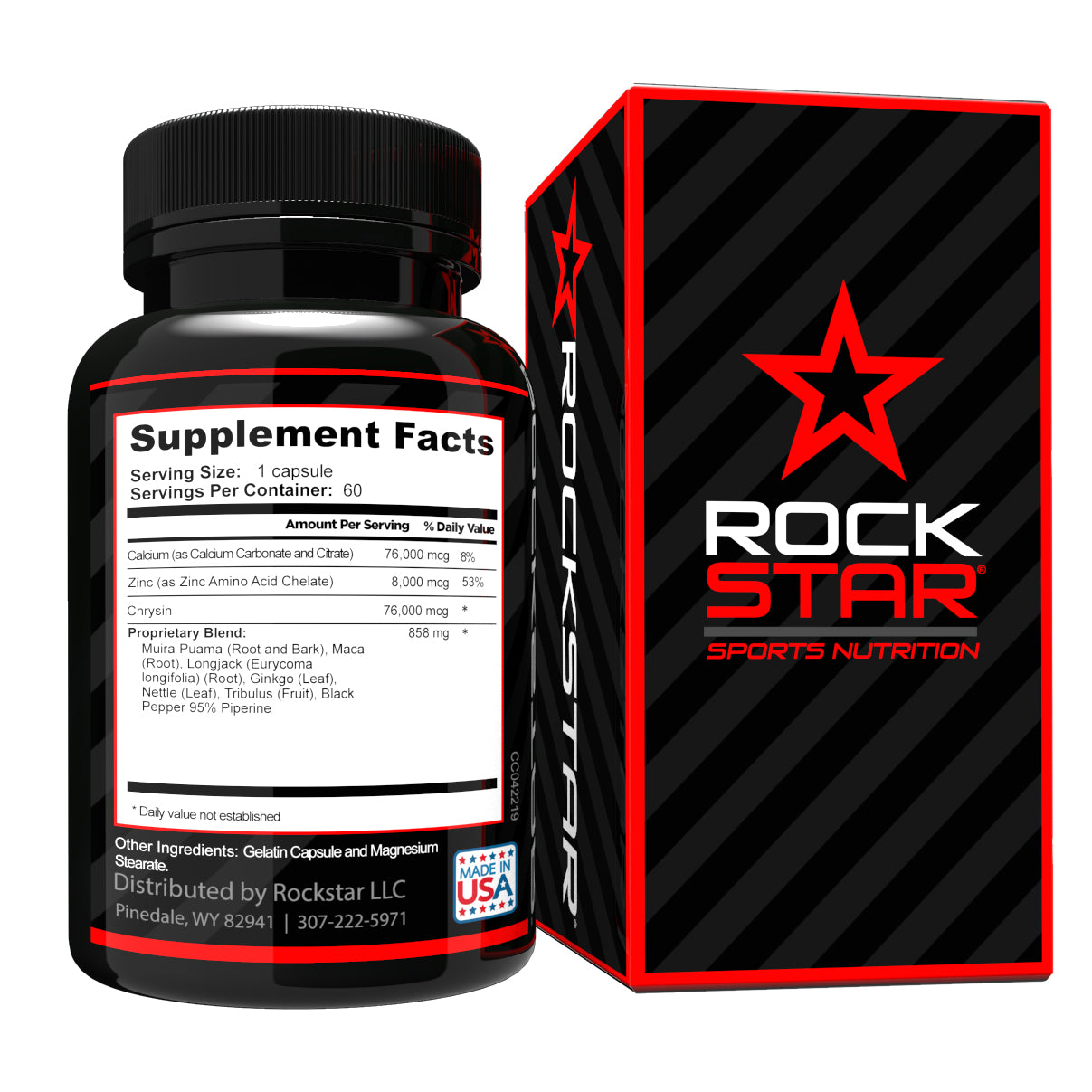 Rockstar Chrysin Dietary Supplement Superblend, 60 Capsules
