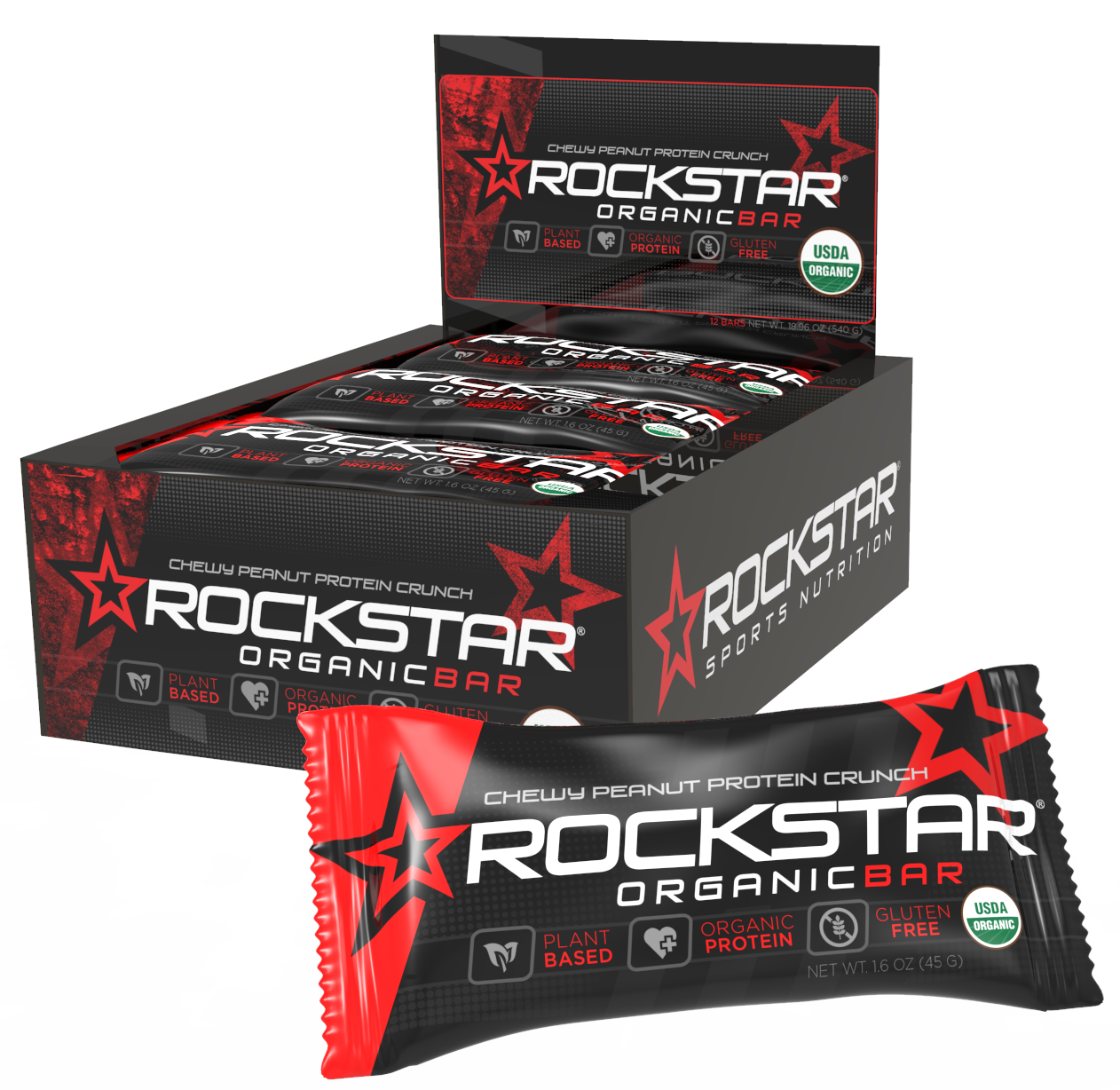 Rockstar Organic Protein Bars, 12 Pack